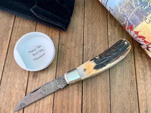 Tuna Valley Phoenix Jack India Burnt Stag 1095 High Carbon Raindrop Damascus 2020