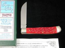 Cooper Cutlery Red Jigged Bone Wharncliffe Trapper Knife NIB Made in USA 5119RJBW