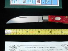 Cooper Cutlery Red Jigged Bone Wharncliffe Trapper Knife NIB Made in USA 5119RJBW