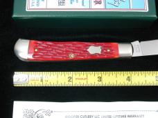 Cooper Cutlery Red Jigged Bone Wharncliffe Trapper Knife NIB Made in USA 5119RJBW