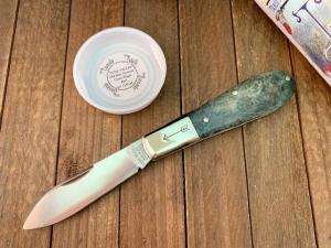 Tuna Valley Old Man Norman Barlow Green Maple Burl 154 CM Blade Steel 2021