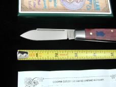 Dollar Knife Co. Smooth Blood Wood with Blue Shield Jack Knife NMIB from Cooper Cutlery USA BW-BS