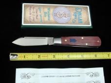Dollar Knife Co. Smooth Blood Wood with Blue Shield Jack Knife NMIB from Cooper Cutlery USA BW-BS