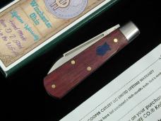 Dollar Knife Co. Smooth Blood Wood with Blue Shield Jack Knife NMIB from Cooper Cutlery USA BW-BS