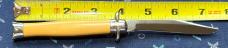 Colonial Shur-Snap Bowtie Fishtail Switchblade Knife, Custom Yellow Cream Micarta Scale