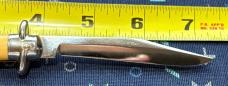 Colonial Shur-Snap Bowtie Fishtail Switchblade Knife, Custom Yellow Cream Micarta Scale