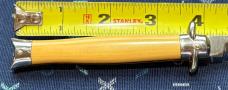 Colonial Shur-Snap Bowtie Fishtail Switchblade Knife, Custom Yellow Cream Micarta Scale