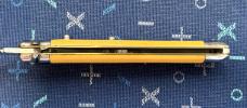 Colonial Shur-Snap Bowtie Fishtail Switchblade Knife, Custom Yellow Cream Micarta Scale