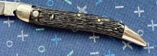 Queen Cutlery Company Toothpick Switchblade Knife, Black Jigged Synthetic Handle