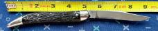 Queen Cutlery Company Toothpick Switchblade Knife, Black Jigged Synthetic Handle