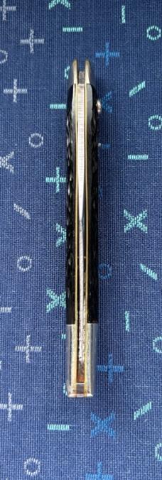 Queen Cutlery Company Toothpick Switchblade Knife, Black Jigged Synthetic Handle
