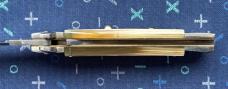 AGA Campolin 9 Inch Switchblade Lockback Knife, Great Horn, S Guard, Dagger Blade, Italy, Unused 