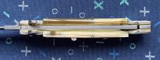 AGA Campolin 9 Inch Switchblade Lockback Knife, Great Horn, S Guard, Dagger Blade, Italy, Unused 