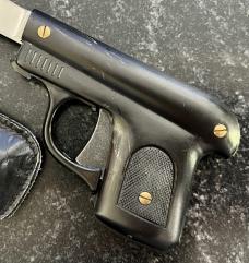 Vintage Pistol Switchblade Knife With Original Holster Sheath, France, Unused.