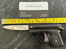 Vintage Pistol Switchblade Knife With Original Holster Sheath, France, Unused.