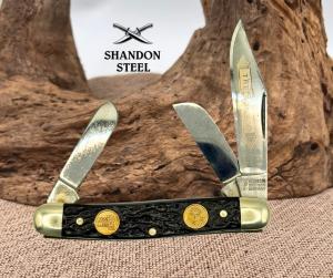 BOKER 1972 WISS SOLINGEN GERMANY-7588LTD-3 BLADE STOCKMAN TREE BRAND KNIFE 37