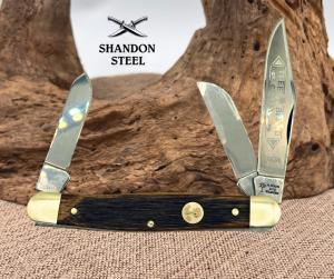 BOKER 7474 CLASSIC STOCKMAN KNIFE 3 Blade Pocket Knife Wood Handles Solingen 38