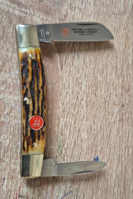 Zwilling J.A. Henckels Half Congress Pocket Knife, Stag Handles, Solingen Zwilling J.A. Henckels Half Congress Pocket Knife, Stag Handles, Solingen