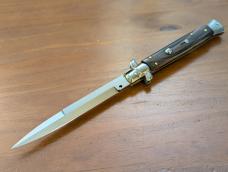 FRANK BELTRAME 28CM/11inch BAYONET BLADE BUFFALO HORN AUTOMATIC STILETTO...NEW 