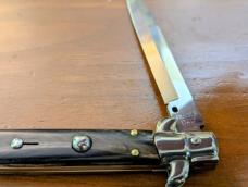 FRANK BELTRAME 28CM/11inch BAYONET BLADE BUFFALO HORN AUTOMATIC STILETTO...NEW 