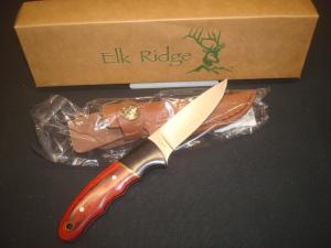 Elk Ridge ER-029 Fixed Blade Hunting Knife with Leather Sheath New in Box