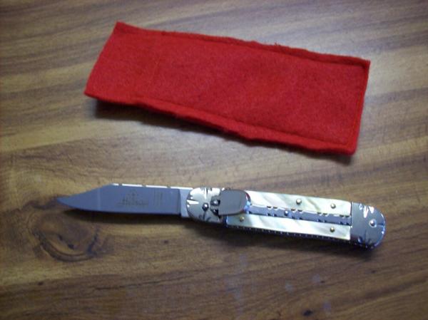 Hubertus Knife Solingen Germany Small Custom 08 Rare Gold Lip Pearl 1 of 1 Vessella UNUSED! Hubertus Knife Solingen Germany Small Custom 08 Rare Gold Lip Pearl 1 of 1 Vessella UNUSED!