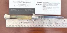 Old 8 Inch Picklock Switchblade Knife, Nice Horn Scales and Heavily Used Blade, Italy 