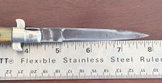 Old 8 Inch Picklock Switchblade Knife, Nice Horn Scales and Heavily Used Blade, Italy 