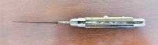 Old 8 Inch Picklock Switchblade Knife, Nice Horn Scales and Heavily Used Blade, Italy 