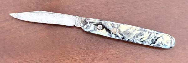 Presto Single Blade Cigar Switchblade Knife, Geo Schrade Knife Co, Used Presto Single Blade Cigar Switchblade Knife, Geo Schrade Knife Co, Used
