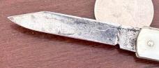 Remington Pull Ball Switchblade Knife, Cream Color Scale, Used