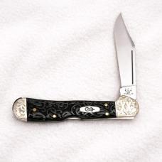 Case Mini Copperlock Green Ivy Etched Bone with Scrolled Bolsters
