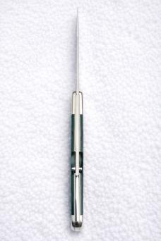 Case Mini Copperlock Green Ivy Etched Bone with Scrolled Bolsters