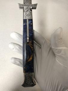 13 inch Damascus Bat Wing Swinguard 