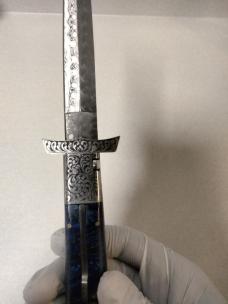 13 inch Damascus Bat Wing Swinguard 