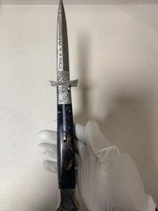 13 inch Damascus Bat Wing Swinguard 