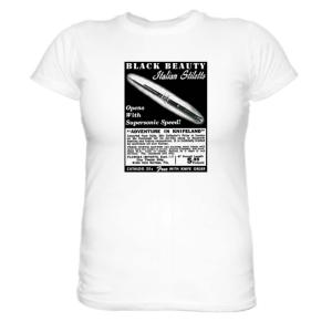Womens 1950s Black Beauty Italian Stiletto T-Shirt Lsize