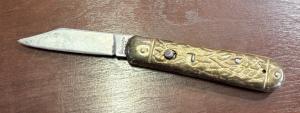 Edgemaster Paratrooper Or FatJack Switchblade Knife, All Brass Body, Used 