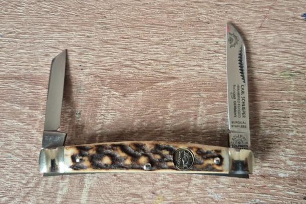 3 1/2"German Eye by Carl Schlieper Half Congress Stag, Made in Solingen Germany 3 1/2"German Eye by Carl Schlieper Half Congress Stag, Made in Solingen Germany