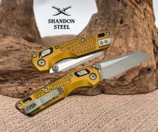 Microtech MSI RAM LOK Mini Tan Frag Aluminum Handles w/ Apocalyptic M390MK 210M-10APFRTA