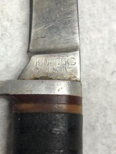  KINFOLKS USA 933 Small Leather Handle Fixed Blade Knife And A Sheath