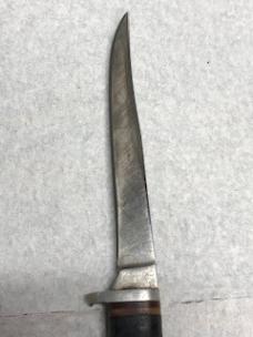  KINFOLKS USA 933 Small Leather Handle Fixed Blade Knife And A Sheath