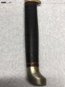  KINFOLKS USA 933 Small Leather Handle Fixed Blade Knife And A Sheath