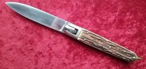 Vintage French Large Stag Coffin Leverlock