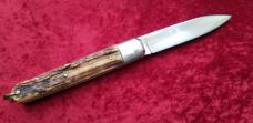 Vintage French Large Stag Coffin Leverlock