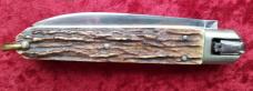Vintage French Large Stag Coffin Leverlock