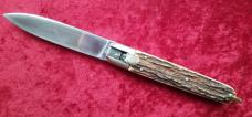 Vintage French Large Stag Coffin Leverlock