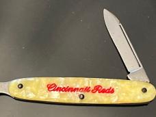 Vintage Cincinnati Reds Knife/Letter Opener Embossed Cracked Ice Handles 10-1/2”with Box Unsharpened