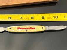 Vintage Cincinnati Reds Knife/Letter Opener Embossed Cracked Ice Handles 10-1/2”with Box Unsharpened