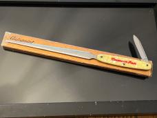 Vintage Cincinnati Reds Knife/Letter Opener Embossed Cracked Ice Handles 10-1/2”with Box Unsharpened
